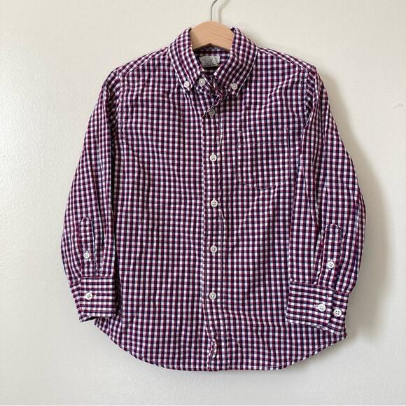 Bundle Crew Cuts Old Navy Boys Button Down Plaid Shirts Size 5 - Picture 2 of 9